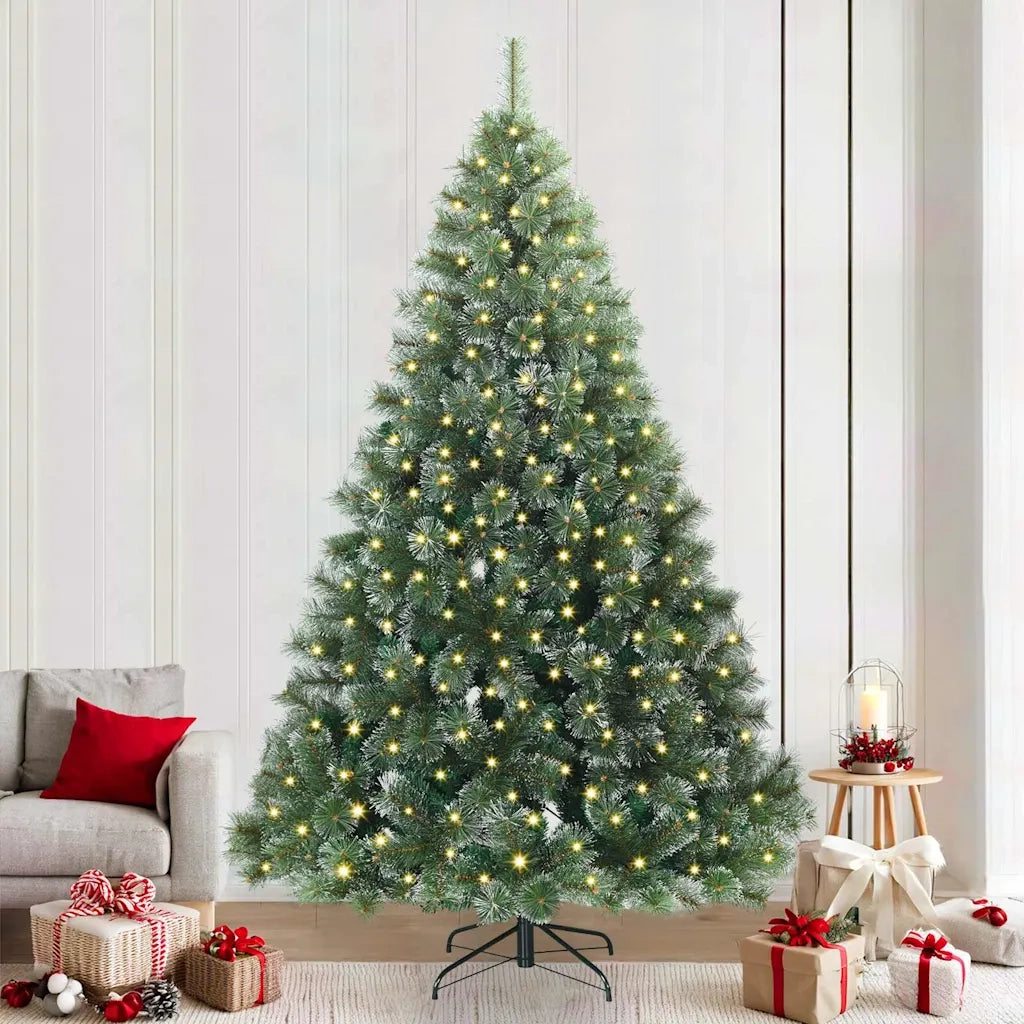Albero di Natale artificiale con 300 LED Verde 240 cm PE e PVC
