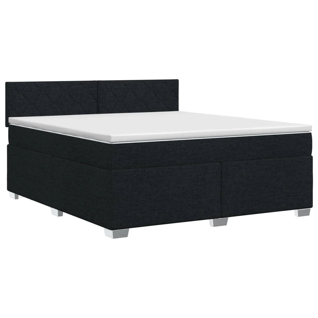 Letto box spring con materasso Nero 140 x 190 cm Tessuto 3450483