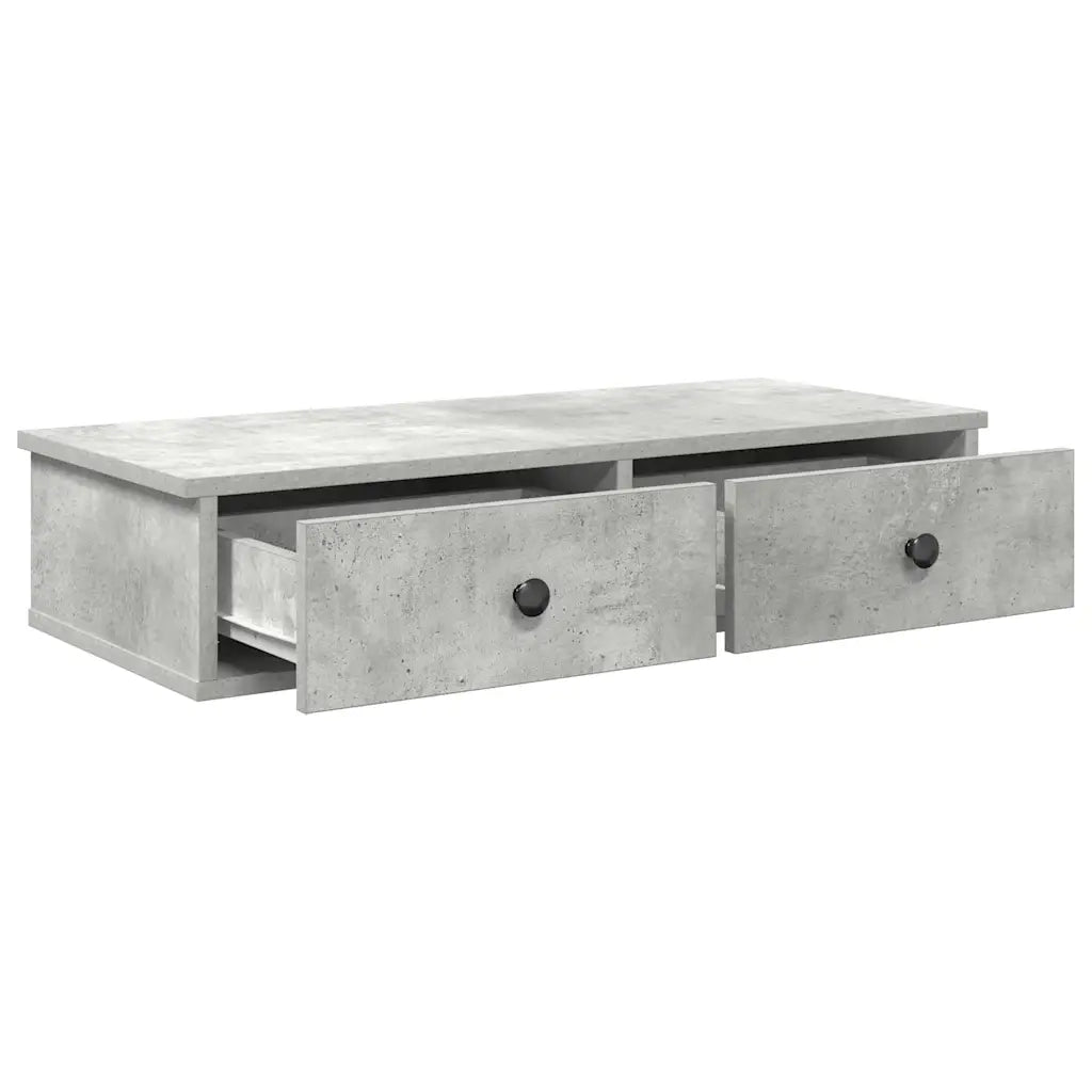vidaXL Scaffale a Parete con Cassetti Grigio 80x31x17 cm in Truciolato
