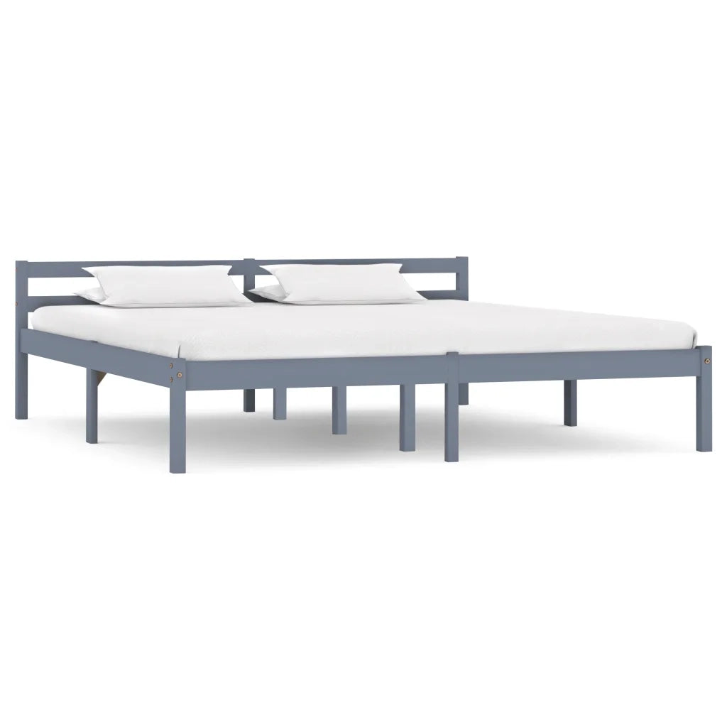 Giroletto Grigio in Legno Massello di Pino 160x200 cm cod mxl 59151