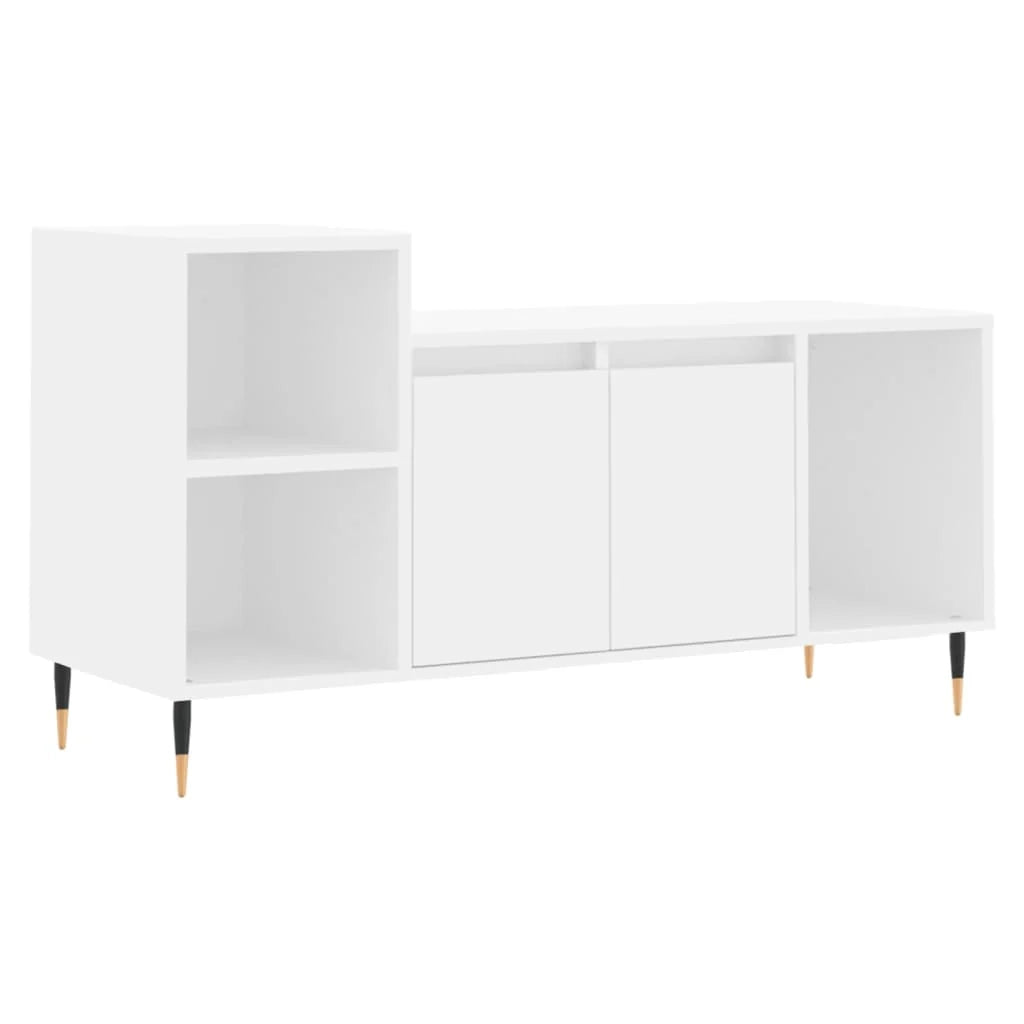 Mobile TV multimediale scaffale TV mobile TV sala da pranzo soggiorno camera da letto 100 x 35 x 55 cm legno ingegnerizzato bianco 02_0025507