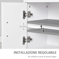 Mobile Ingresso con Scarpiera e Appendiabiti in Legno Bianco Opaco 100x32x187 cm