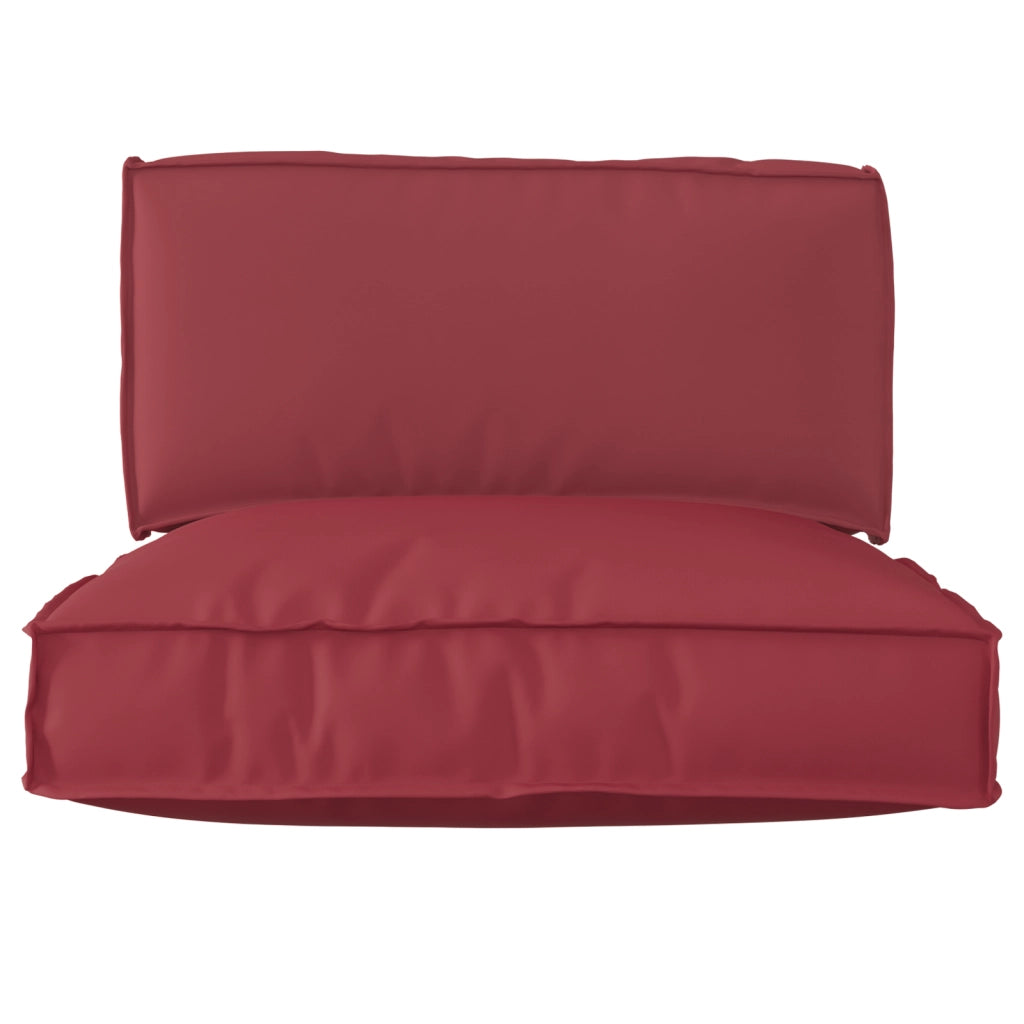 Set di Cuscini per Pallet in 2 Pezzi Rosso Bordeaux in Tessuto Oxford
