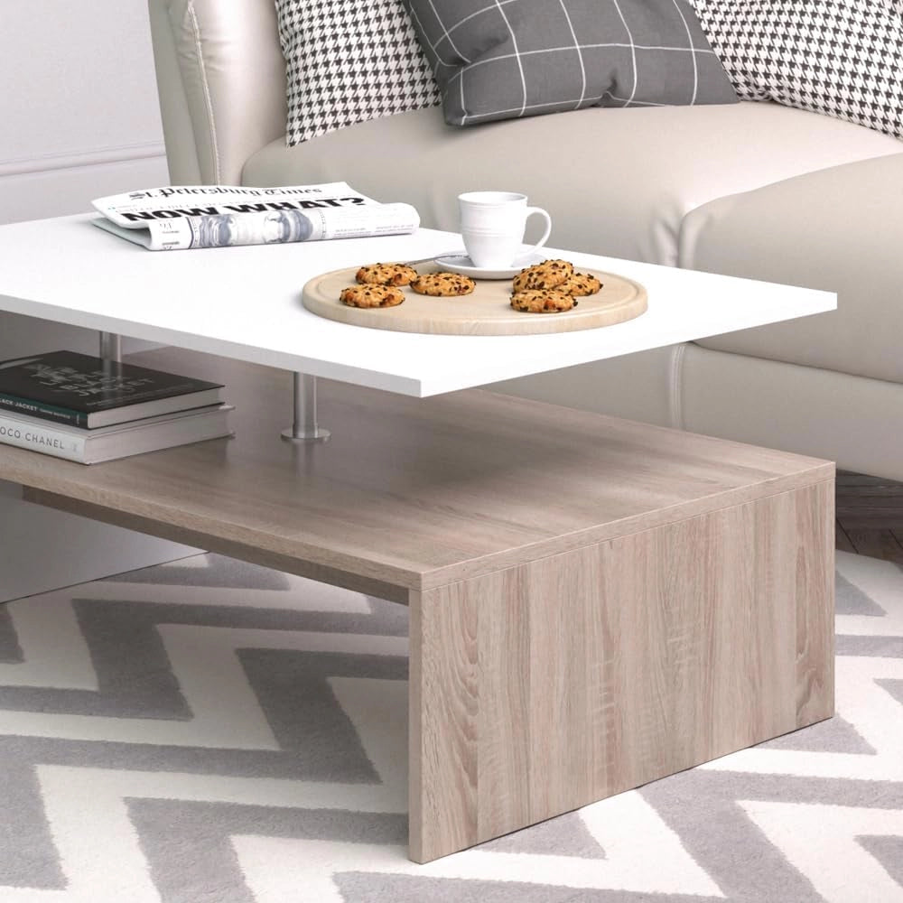 VICCO, Tavolino da salotto Amato, 90 x 60 cm, in legno, 3 colori a scelta bianco, sonoma, rovere