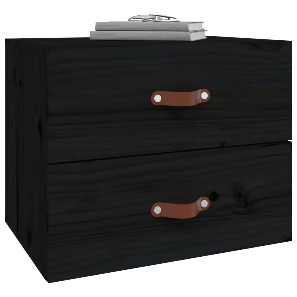Comodino a Muro Nero 50x36x40 cm 820984