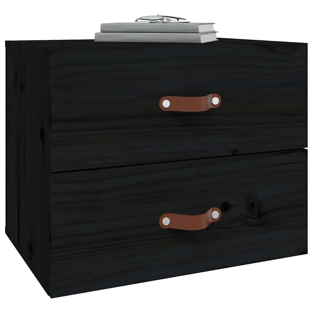 Comodino a Muro Nero 50x36x40 cm 820984