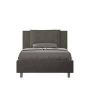 BS COM Letto una piazza e mezza contenitore imbottito 110x200 microfibra grigio