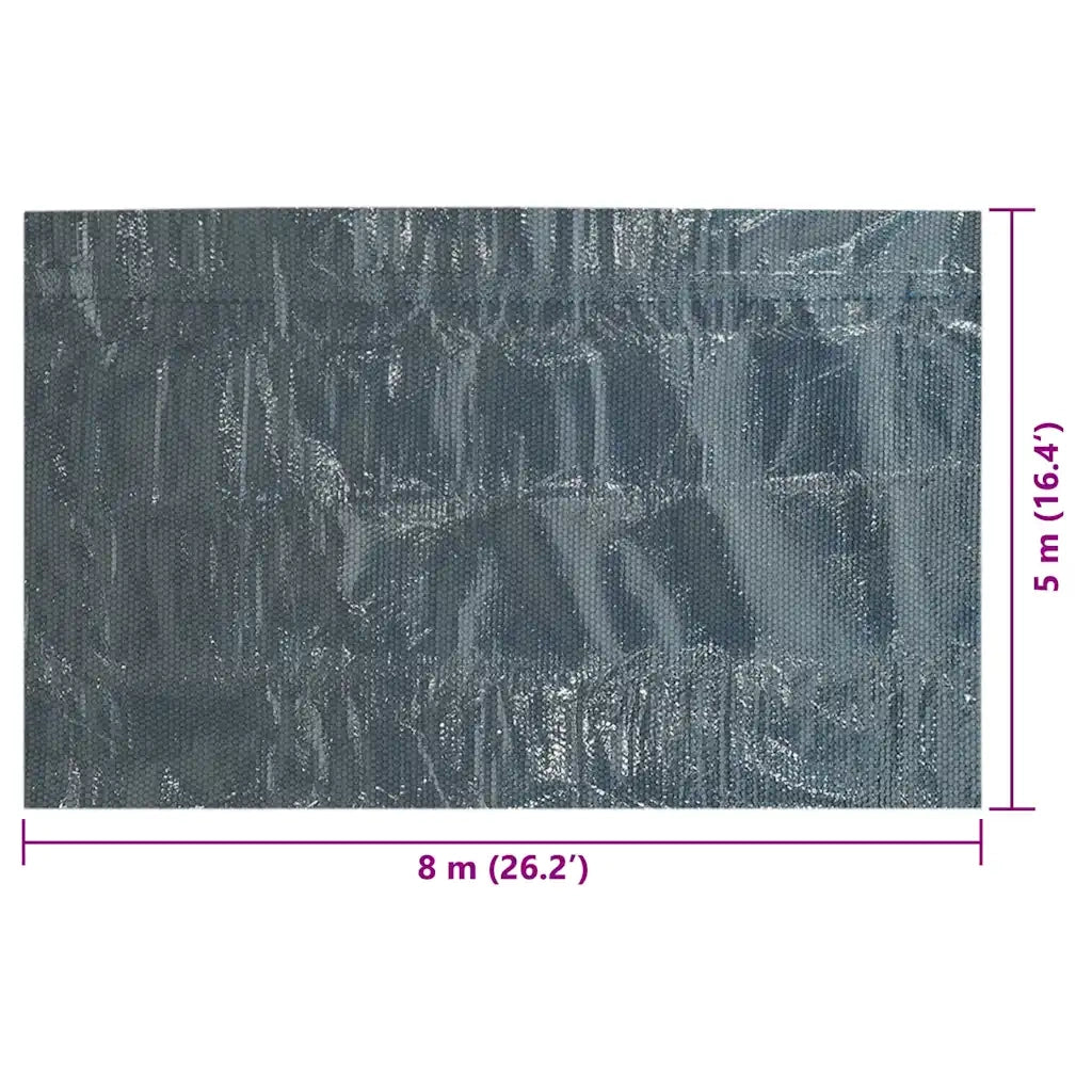 Pellicola Galleggiante Solare PE Piscina 800x500 cm Nero e Blu 92969