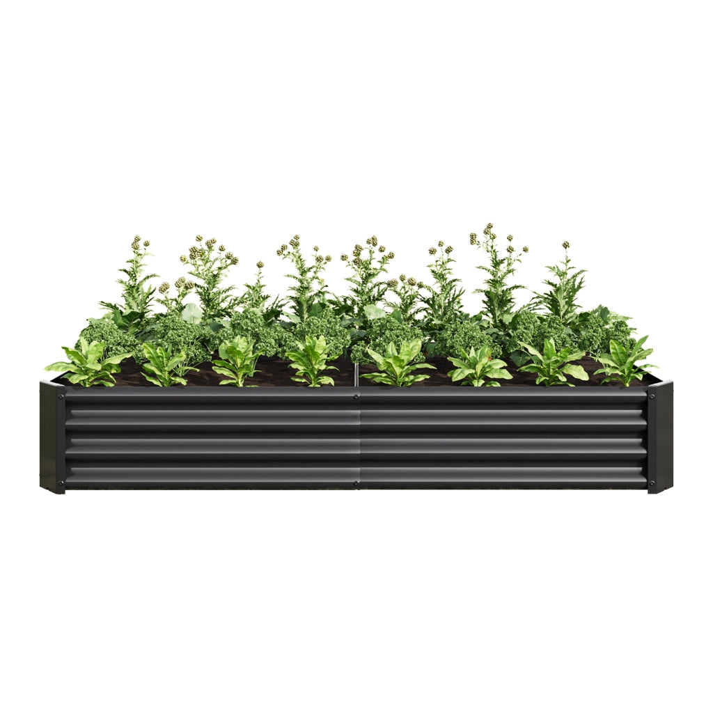 Hochbeet in metallo 180 x 91 x 30 cm, struttura zincata senza fondo, colore nero