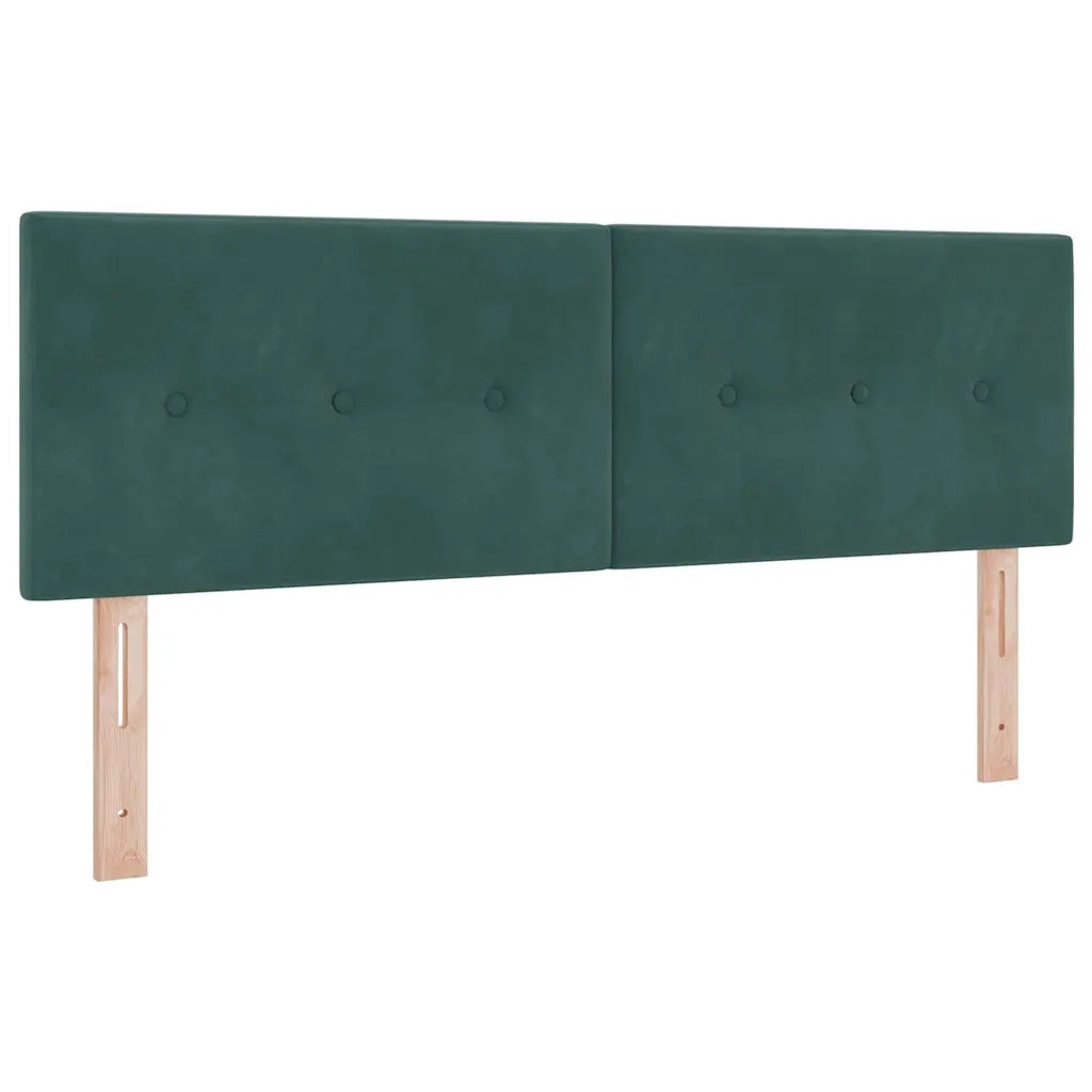Letto a Sorgente LED con led Verde Scuro 160 x 200 cm Velluto