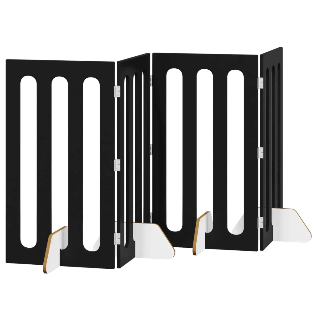 Recinto pieghevole per animali 4 pcs Rovere Nero 8005974