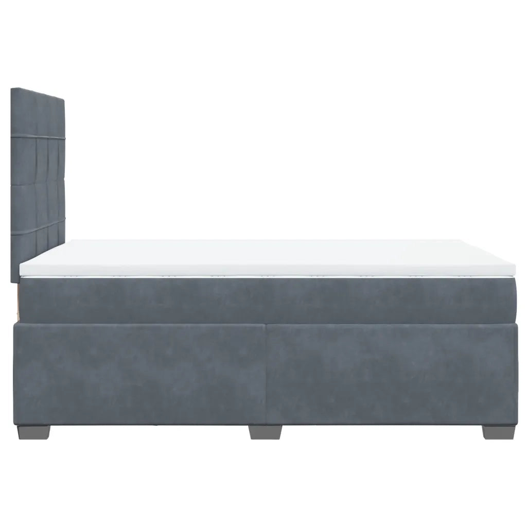Giroletto a Molle con Materasso Grigio Scuro 120x190 cm Velluto 3290859