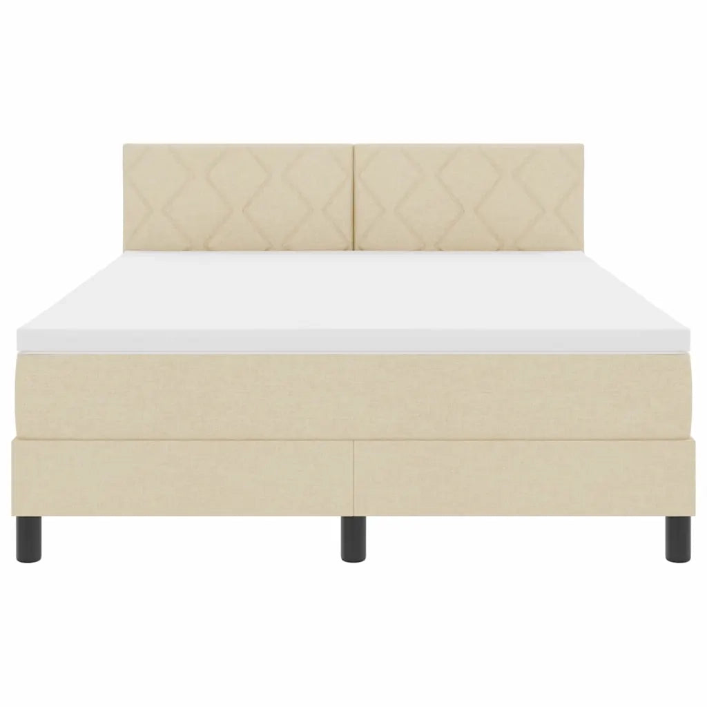 Letto a molle con cuscino Crema 160 x 200 cm Tessuto 3338781