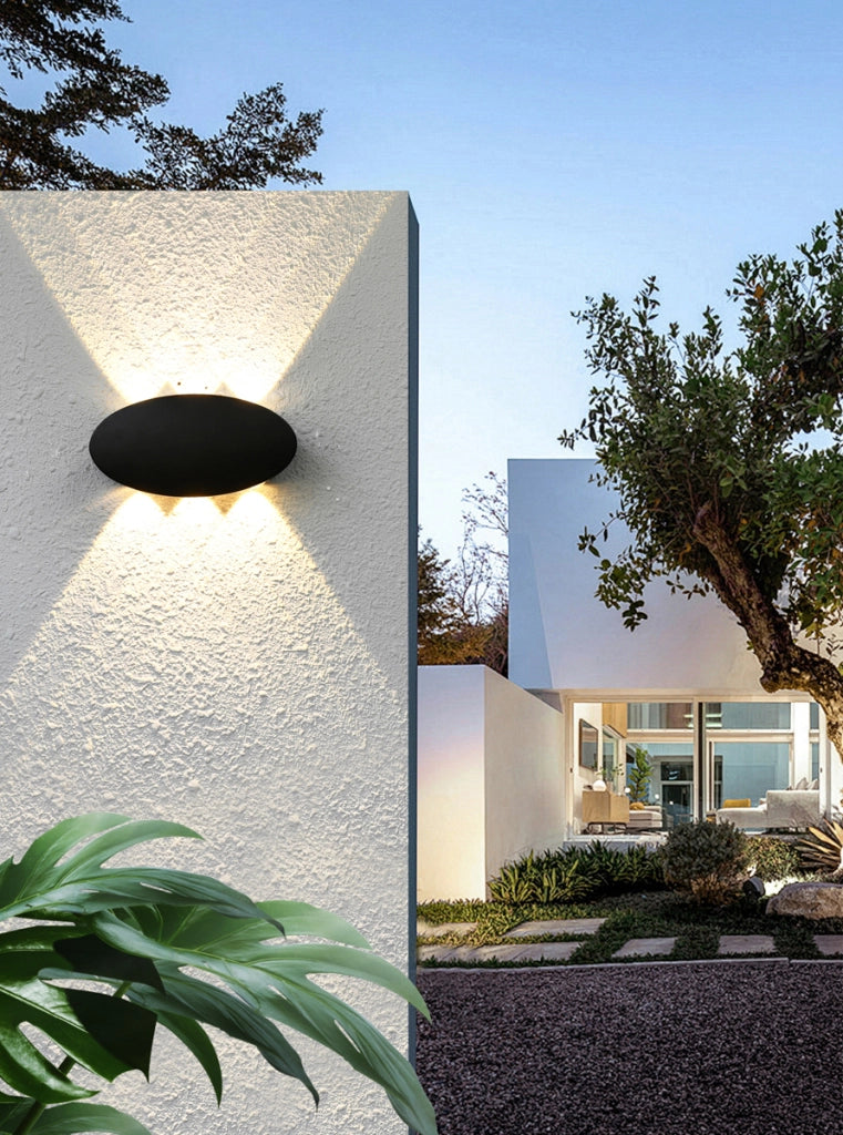 Applique esterno ellisse LED 6W 3000K su/giù IP54 nero