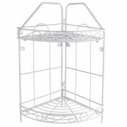 Scaffale Angolare 2 Mensole Portaoggetti Per Bagno e Doccia Sapone Shampo 52527