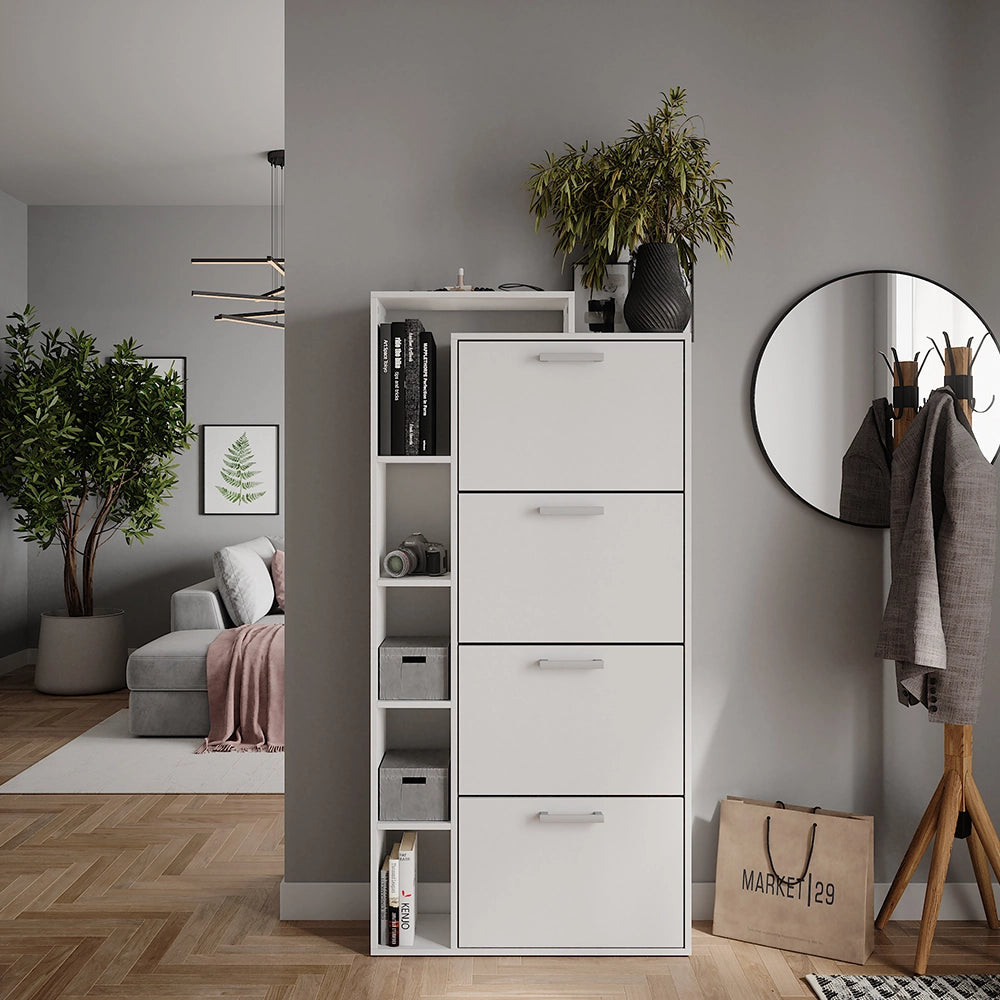 Vicco Scarpiera da ingresso Bianco 80 x 166.1 cm con 4 scomparti