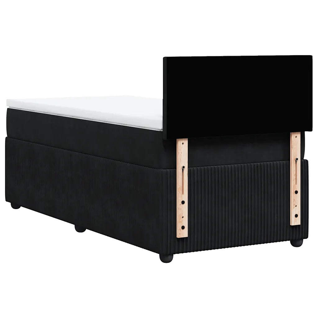 Giroletto a Molle con Materasso Nero 90x200 cm in Velluto 3289934