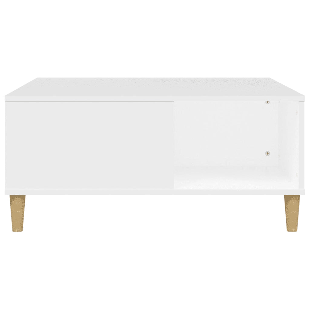 Tavolino da Salotto Bianco 80x80x36,5 cm in Legno Multistrato
