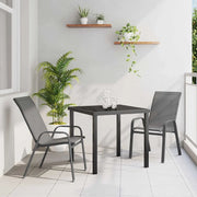 Set da Pranzo per Giardino 3 pcs Grigio e Nero 3379121