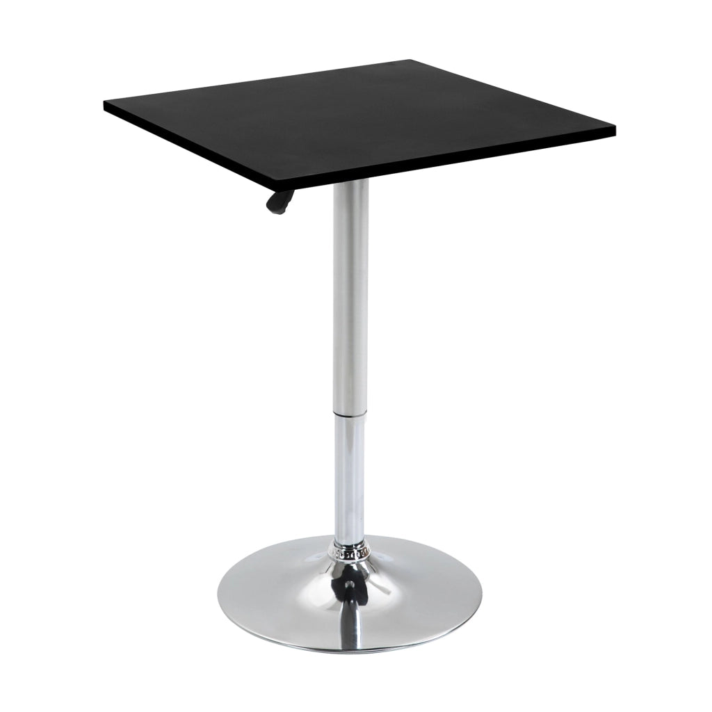 Tavolino Quadrato Altezza Regolabile 60x60x82-103 cm  Nero