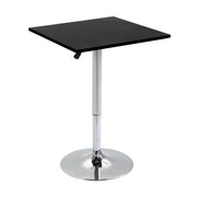 Tavolino Quadrato Altezza Regolabile 60x60x82-103 cm  Nero