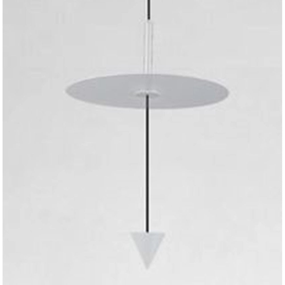 Trade Shop - Lampadario A Sospensione Lampada 12w Luce Led 6500k Disco ø23cm Cono Bianco 32989 -