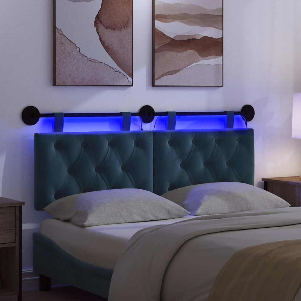 Testiera sospesa Con luce LED Blu Velluto 3424619