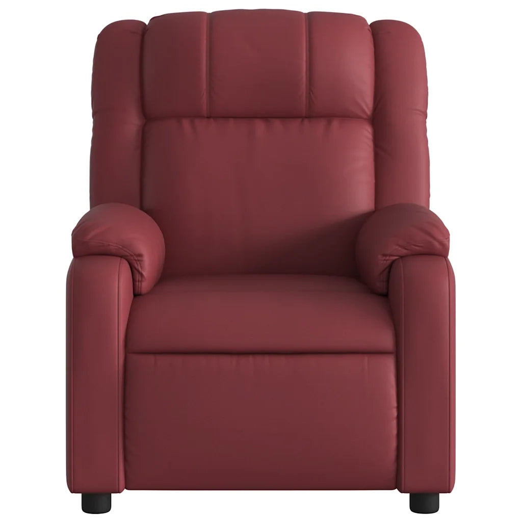 Poltrona Massaggiante | Sedia Relax Reclinabile Rosso Vino in Similpelle