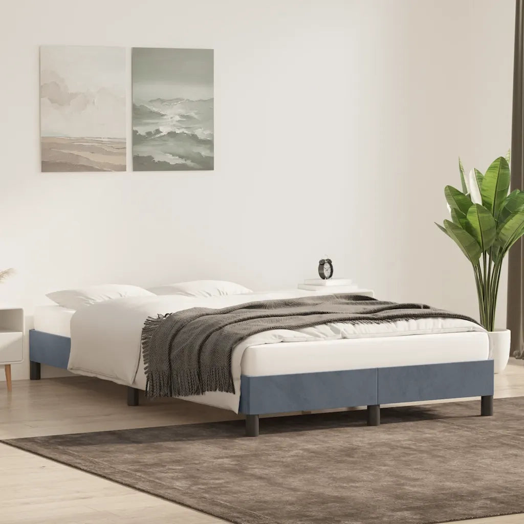 vidaXL Giroletto senza Materasso Grigio Scuro 120x220 cm Velluto