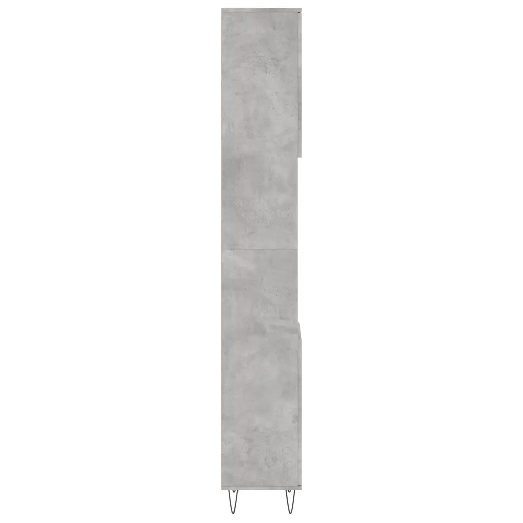 Armadietto Bagno Grigio Cemento 30x30x190 cm Legno Multistrato 831536
