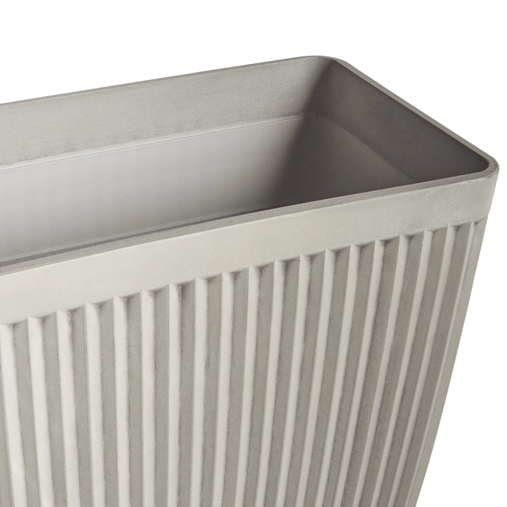 Vaso rettangolare di pietre miste in poliresina beige 58 x 28 cm interni ed esterni