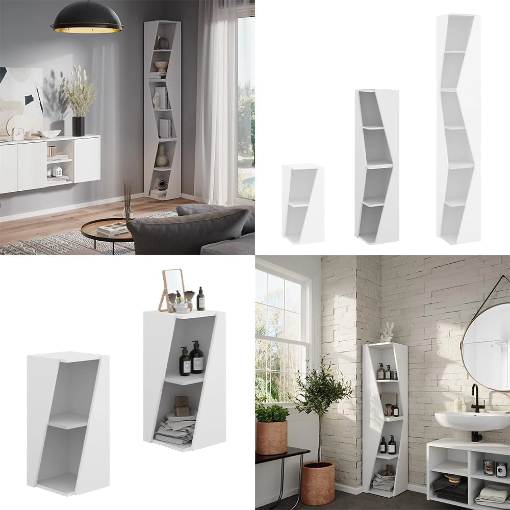 Armadio per il bagno Benno, Bianco, 31.6 x 70.5 cm con 3 ripiani, per la conservazione in bagno, combinabile con altri moduli