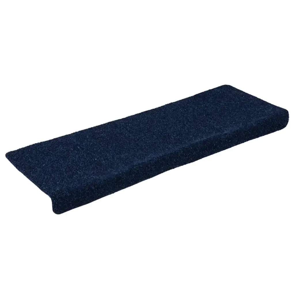 Tappetini per scale autoadesivi 15 pz | Gradini per Scale 65x21x4 cm blu navy bordo rettangolare