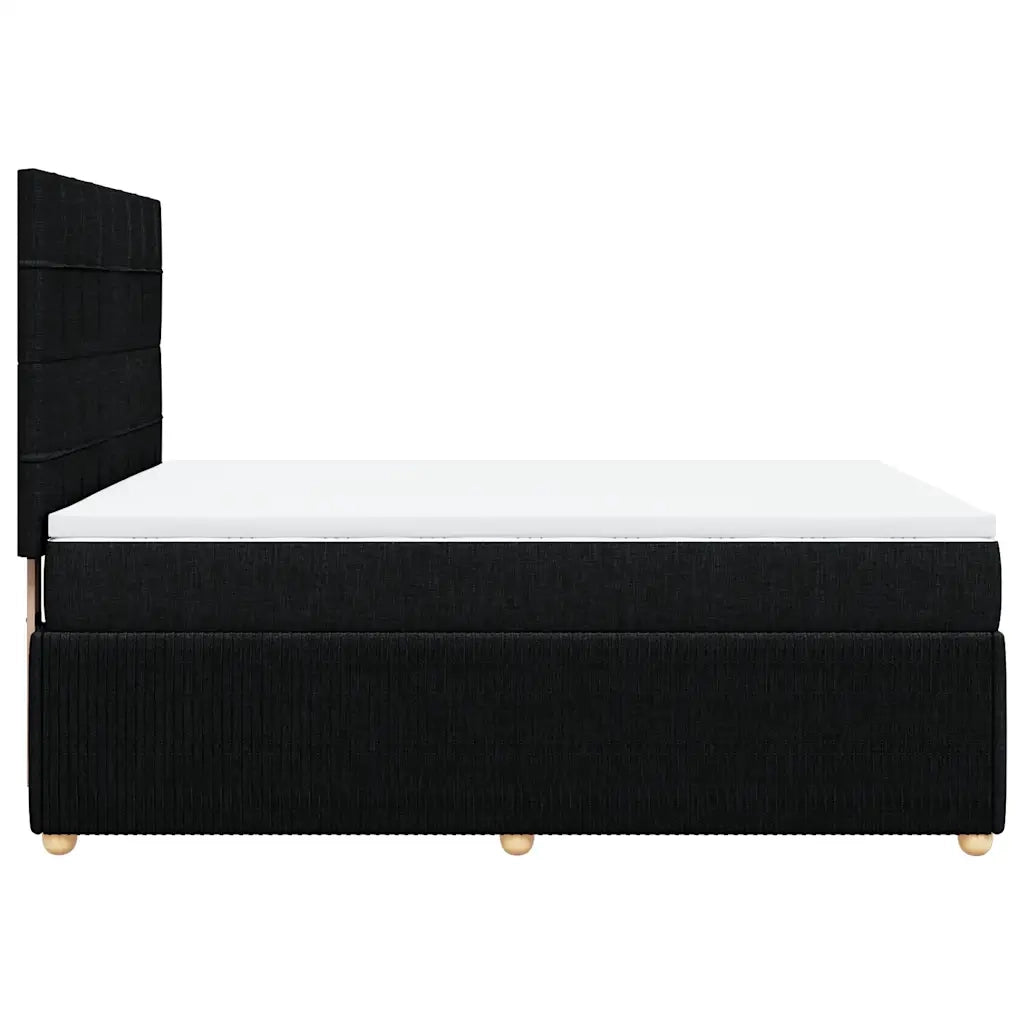 Giroletto a Molle con Materasso Nero 140x200 cm in Tessuto