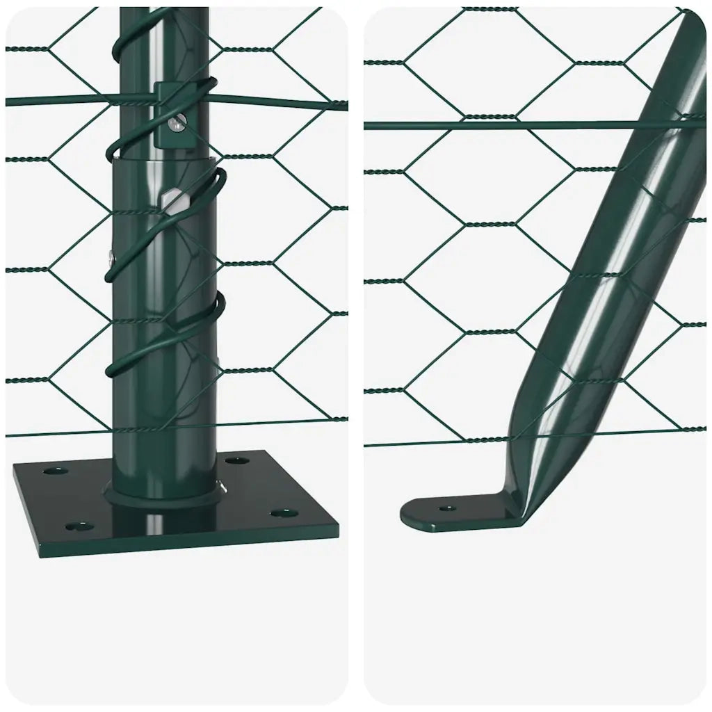 vidaXL Recinzione con pali. Verde 0.5 x 50 m Acciaio rivestito in PVC