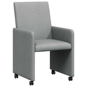 Sedie da Pranzo con Ruote 2 pz | Sedie da cucina Grigio chiaro 57 x 66 x 94 cm