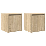 Set di 2 Comodini | Armadio da Notte | Mobiletto da notte a Muro Rovere Sonoma 38x34x40 cm