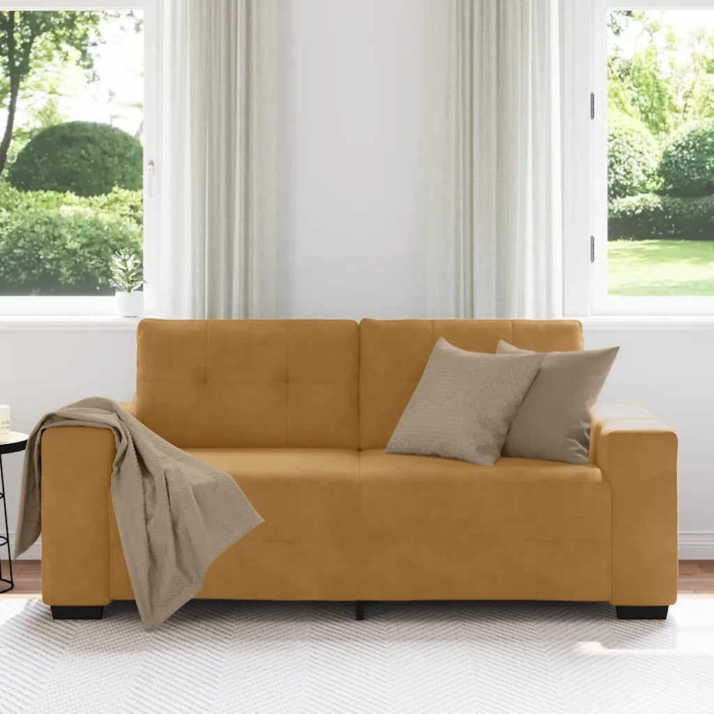 Divano Divanetto Marrone 140 cm in Velluto