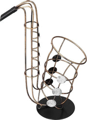 Supporto per bottiglie a forma di sassofono - Decorativo supporto per bottiglie - Cucina - Salotto - Smeato - Progettato unico .
