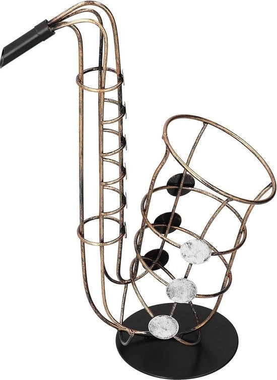 Supporto per bottiglie a forma di sassofono - Decorativo supporto per bottiglie - Cucina - Salotto - Smeato - Progettato unico .