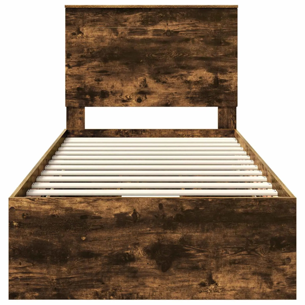 Struttura del letto con cassetto Rovere fumé 100 x 200 cm 3409493