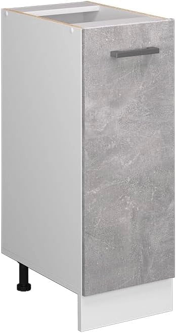 Armadio cucina dispensa alto R-Line, Calcestruzzo, 30 cm senza piano di lavoro, per la libera combinazione all'interno di sistemi cucina modulari