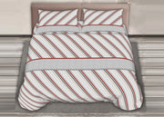 Completo Lenzuola Stiro Facile 100% Cotone Made Italy Effetto Seta Disegno Cross - Matrimoniale - Grigio