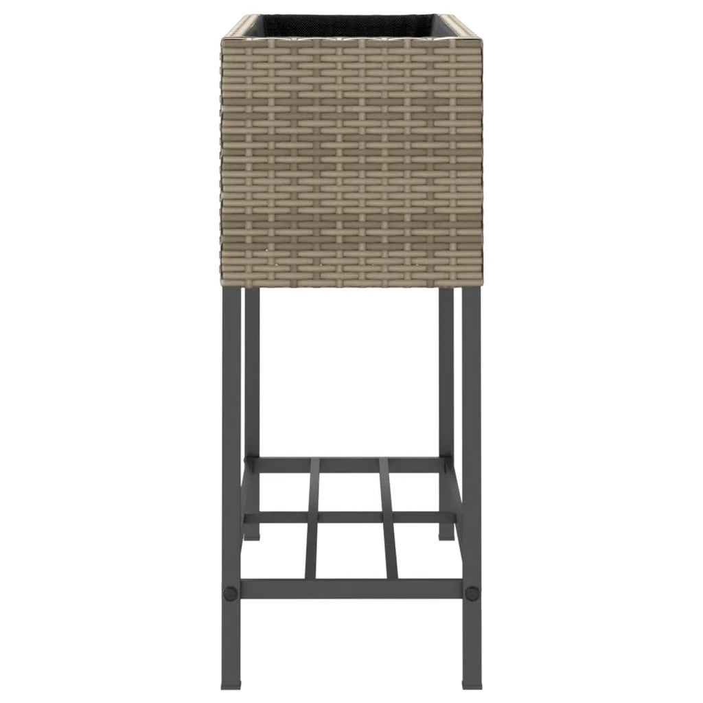 vidaXL Fioriere Giardino con Ripiani 2pz Grigie 70x28x70cm Polyrattan