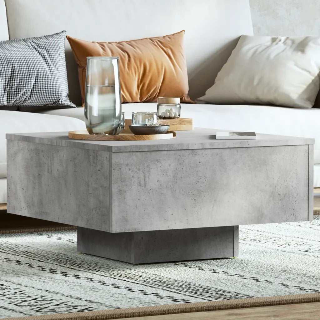 Tavolino da Salotto Grigio Cemento 60x60x31,5 Legno Multistrato 806889