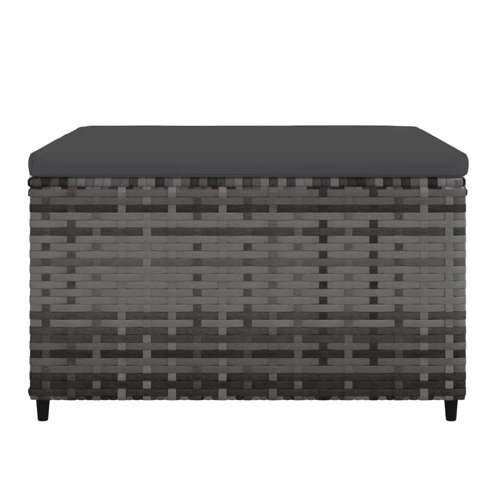 Poggiapiedi da Giardino con Cuscino in Polyrattan Grigio CFW7971703