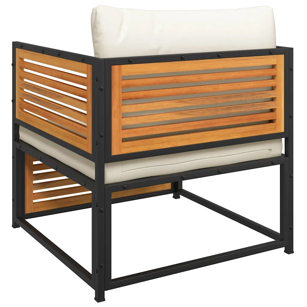 Sedia da Giardino con Cuscini in Legno Massello di Acacia CFW1599900