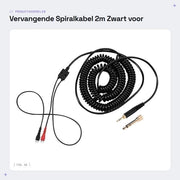 Cavo di ricambio 2m - HD25/HD 222/HD 224/HD 230/HD 250/HD 540 - Connettore 3,5mm/6,5mm - Resistente allo shock - Materiale morbido - Antiradiazione - Cavo per caschi audio