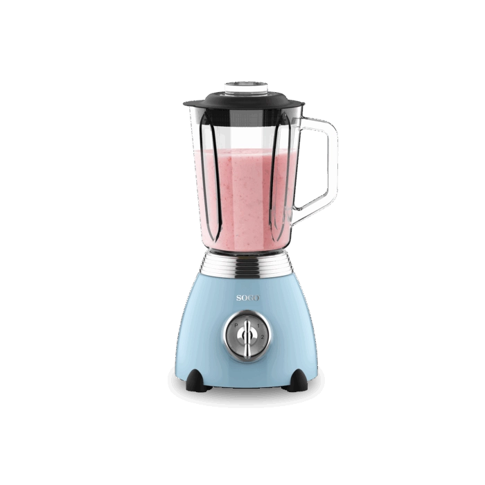 Frullatore a bicchiere in vetro 1,5 litri, 500W, 2 velocità con funzione pulse, lame in acciaio inox - SOGO