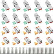 Connettori elettrici 2 poli sigillati grigi maschio e femmina impermeabili a 16-20 AWG per motocicletta scooter auto imbarcazione (10 set)